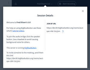 BBB 3.0 Session information