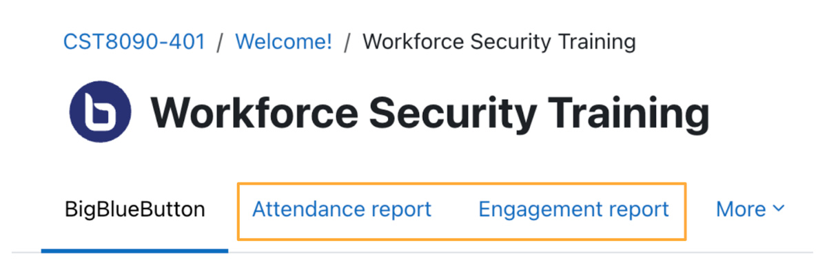 Here there are two reports for this BigBlueButton activity available with a single click